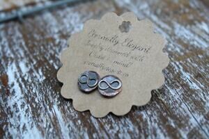 Infinity Earrings - Stud Earrings - Dainty Earrings - Copper